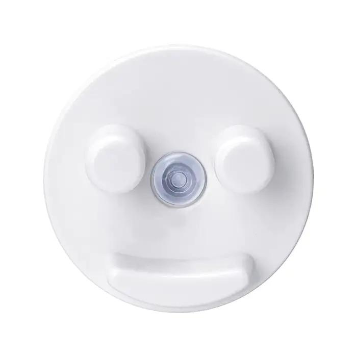 Porte-éponge à ventouse avec visage souriant, éponges rondes, accessoires d'évier de cuisine