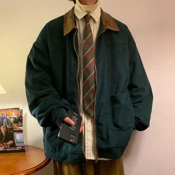 Style américain Vintage 2025 hommes Bomber veste coupe-vent manteaux à glissière automne lâche Cargo