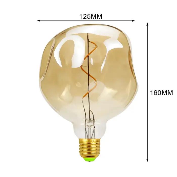 TIANFAN-Ampoule LED vintage Edison G125, grande pierre de forme spéciale, 4W, variable, 110V, 220V,