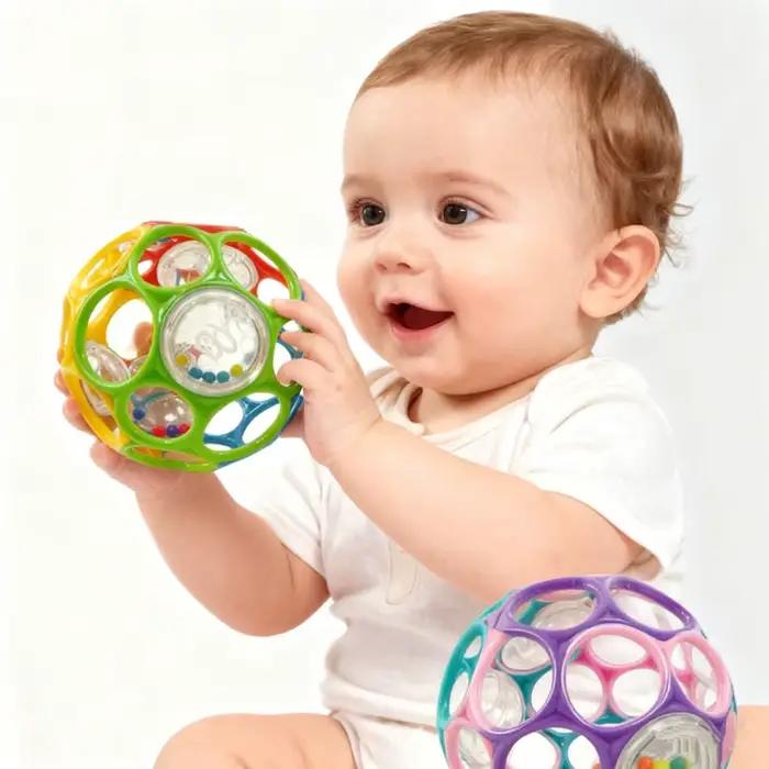 Hochets de boule de préhension doux pour bébé, avec cloche, jouet sensoriel éducatif pour l'éducatio
