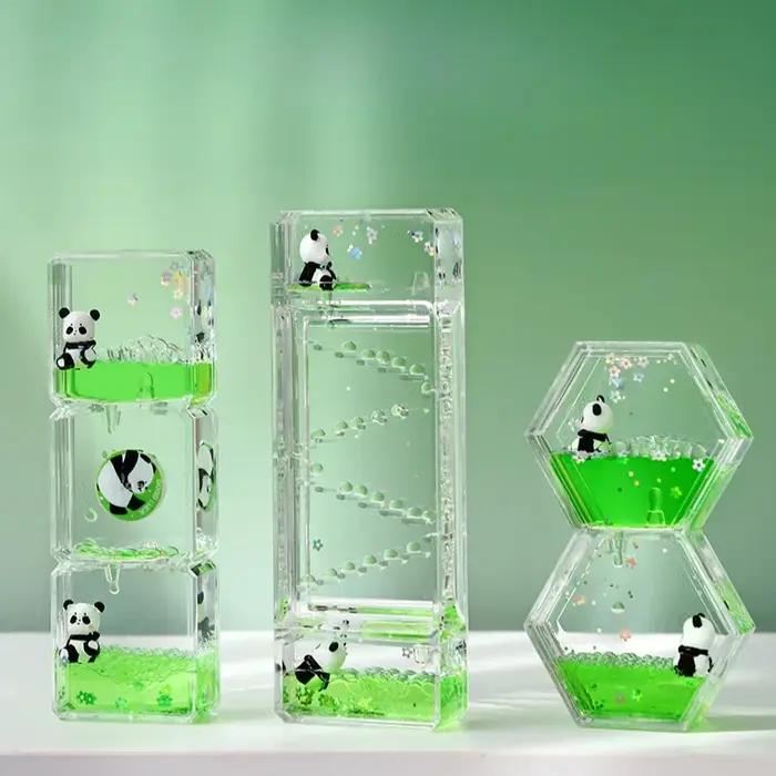 Décoration mignon Panda décompression fuite d'huile sablier ornement créatif stabilisation de l'hume