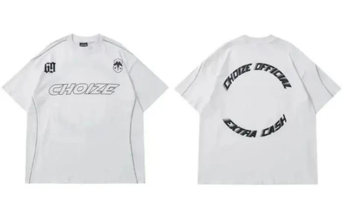T-shirt col rond pour hommes, respirant et confortable, avec lettres imprimées, haut de photographie