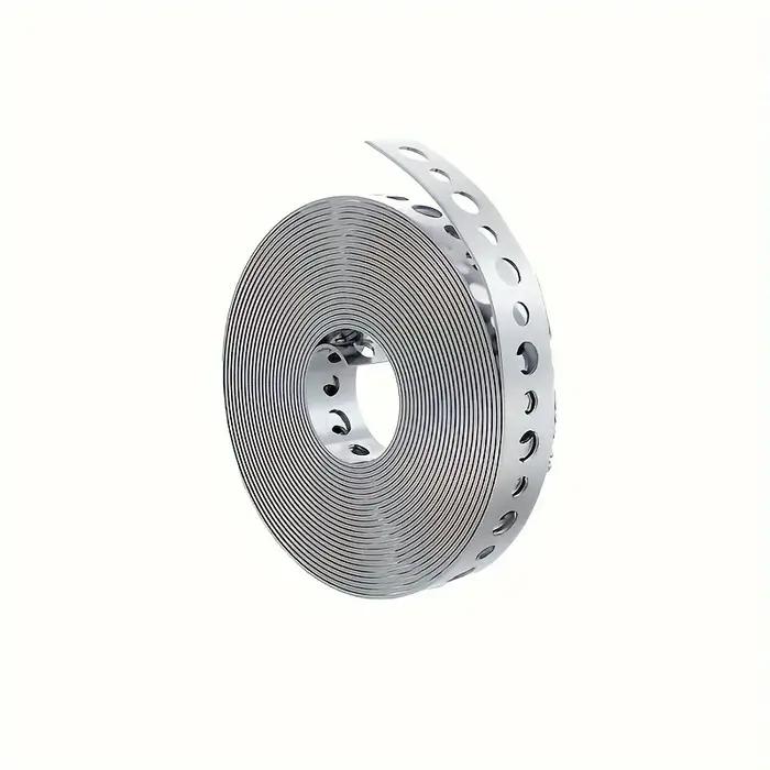 1 rouleau de ruban en acier galvanisé, ruban métallique pré-perforé multi-creux pour le support de t