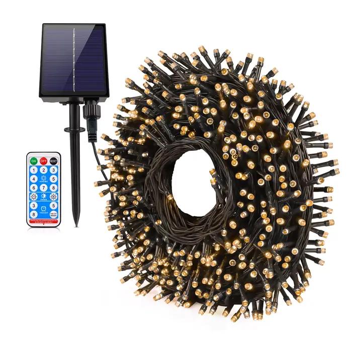 100M 1000 LEDs Charge rapide solaire LED fée lumière LED étanche extérieur chaîne lumières guirlande