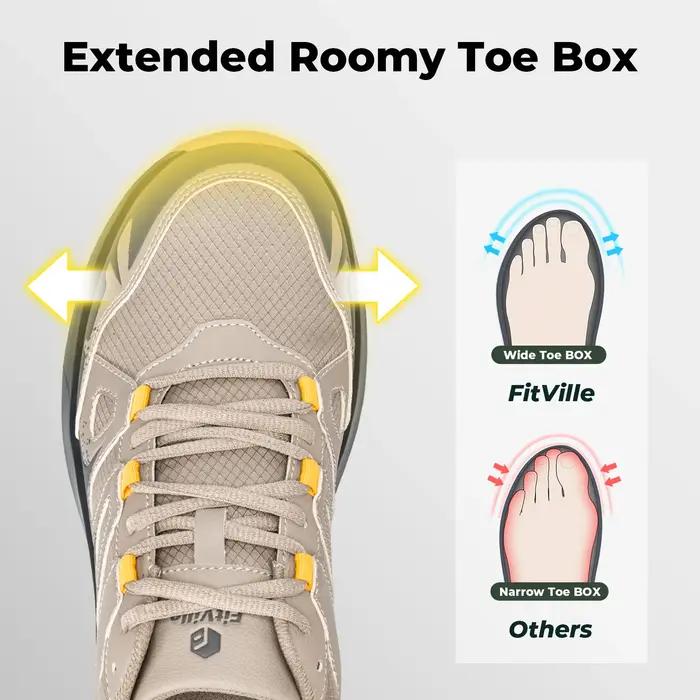 Chaussures de randonnée Fittington imperméables pour hommes, baskets larges, amortissantes, pour la