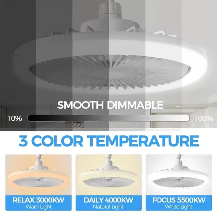 Rotatif 3in1 ventilateur de plafond lumière E27 LED convertisseur Base télécommande intelligente cha