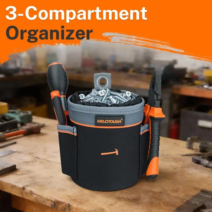 Pochette à outils MELOTOUGH, sac à outils pour vis et clous, épaissi pour une résistance à l'usure,
