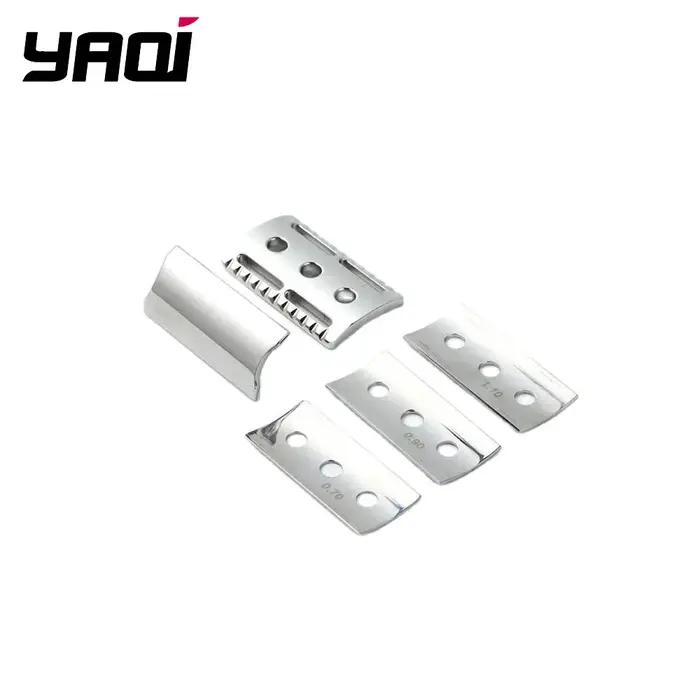 YAQI-Tête de rasoir de sécurité poli en acier inoxydable 316, réglable, différentes lacunes de lame