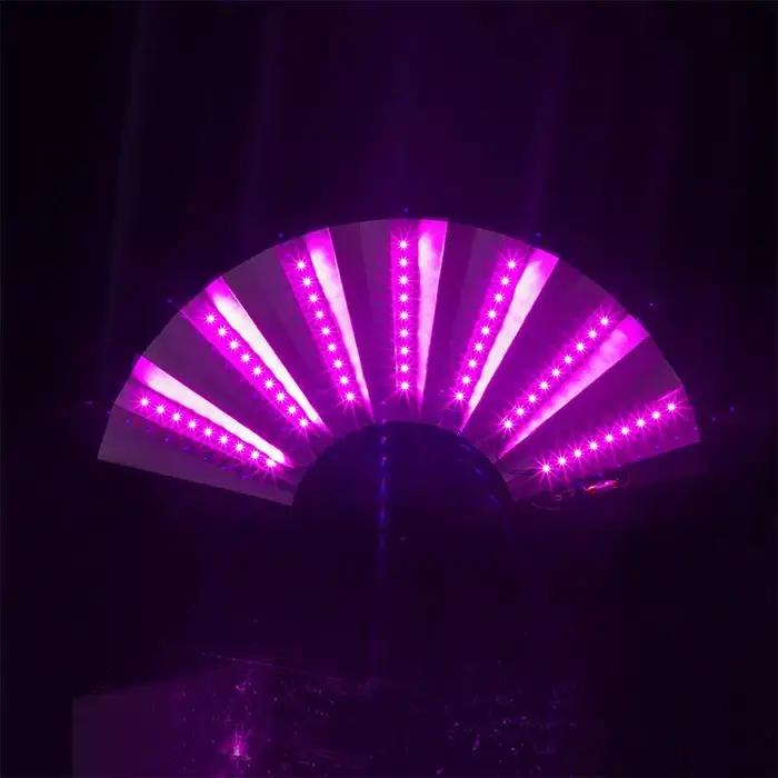 Éventail Led pliant scintillant, lumière de danse, spectacle nocturne, Halloween, noël, Rave, access