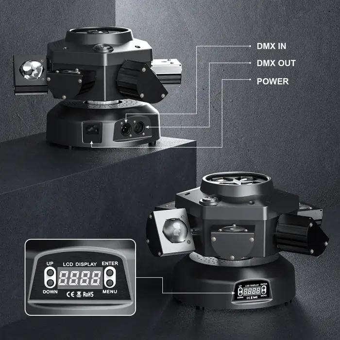 Leleght 200W RGBW 4 en 1 effet de lumière et effet étoilé contrôlé DMX512 activé par le son et maîtr